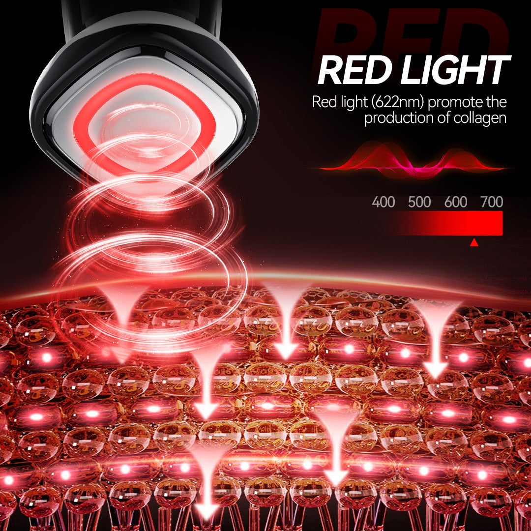 Facial Massager Multi-Polar Skin Firming V Shape Red Blue LED Light Therapy Sonic Vibration Anti-Aging Skin Care Device