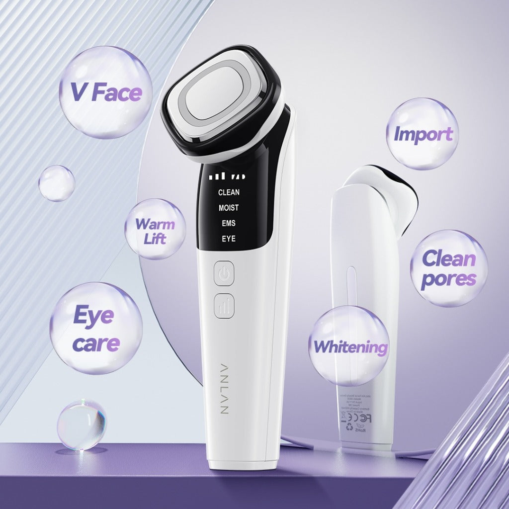 Facial Massager Multi-Polar Skin Firming V Shape Red Blue LED Light Therapy Sonic Vibration Anti-Aging Skin Care Device